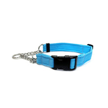 Load image into Gallery viewer, Half Check Chain Dog Collars Adjustable 25mm Wide Cushion Webbing Large X-Large