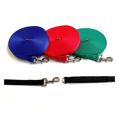 40ft - 100ft Long Dog Training Leads Obedience Recall Walking Leash Puppy In 20mm Webbing 19 Colours