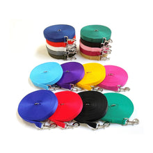 Load image into Gallery viewer, Dog Training Lead 25mm Heavy Webbing 40ft - 100ft Long Line Tracking Recall In 18 Colours