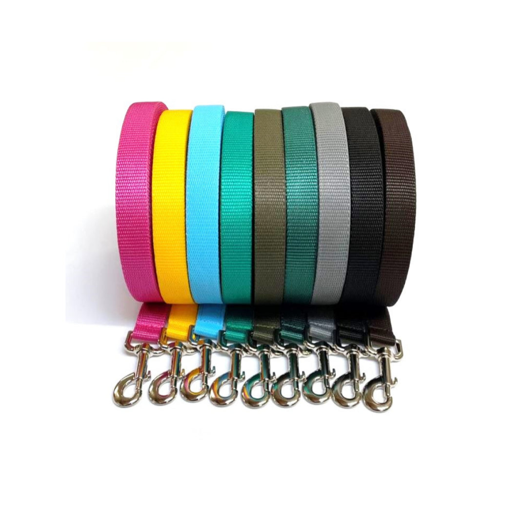 40ft - 100ft Long Dog Training Leads Obedience Recall Walking Leash Puppy In 20mm Webbing 19 Colours