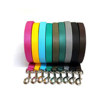 Load image into Gallery viewer, Dog Training Lead 25mm Heavy Webbing 40ft - 100ft Long Line Tracking Recall In 18 Colours