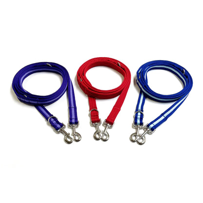 Police Style Dog Training Lead Double Ended Multi Functional Dual Walking Leash 20mm Air Webbing 5ft - 15ft