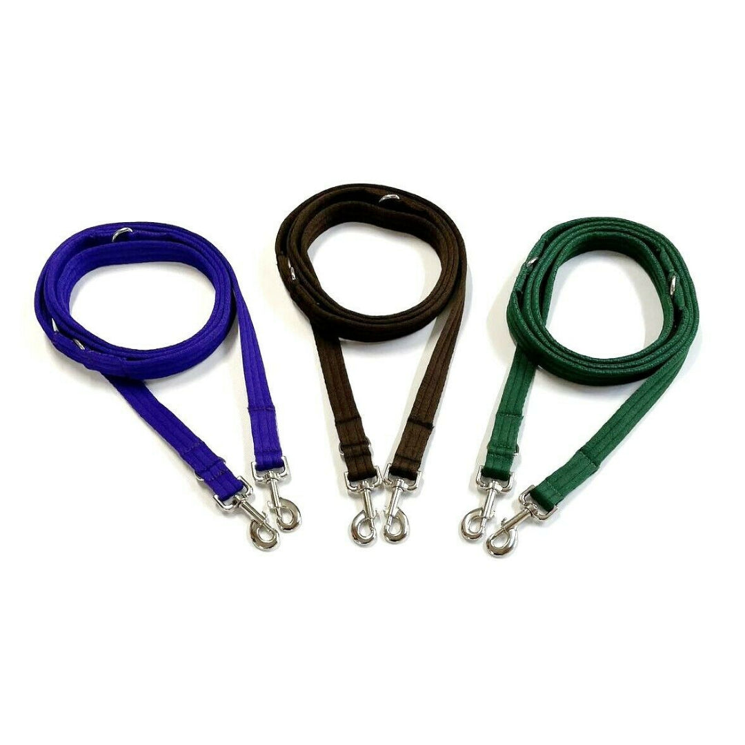 Police Style Dog Training Lead Double Ended Multi Functional Dual Walking Leash 25mm Air Webbing 5ft - 15ft