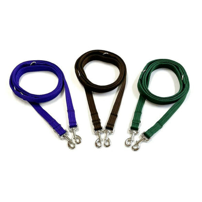 Police Style Dog Training Lead Double Ended Multi Functional Dual Walking Leash 25mm Air Webbing 5ft - 15ft