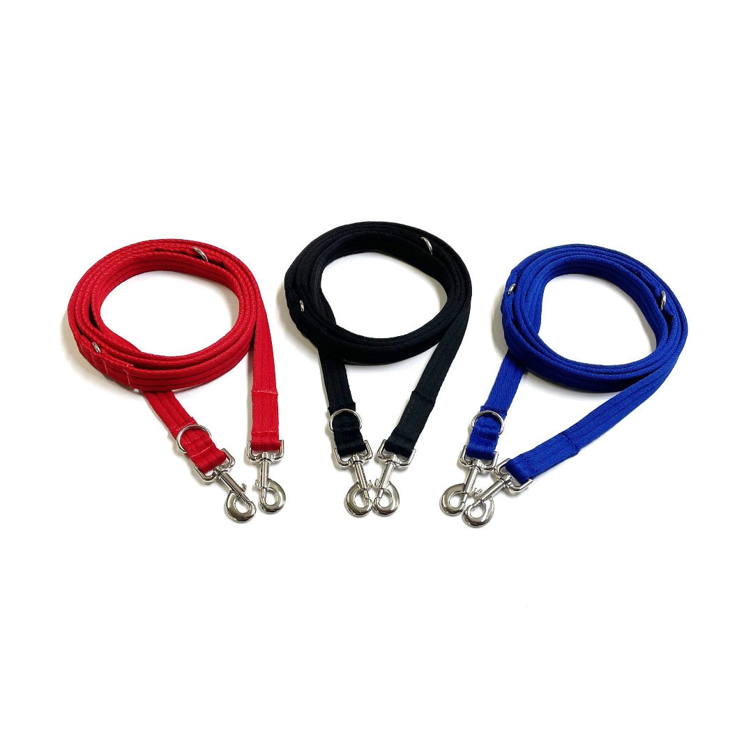 Police Style Dog Training Lead Double Ended Multi Functional Dual Walking Leash 25mm Air Webbing 5ft - 15ft