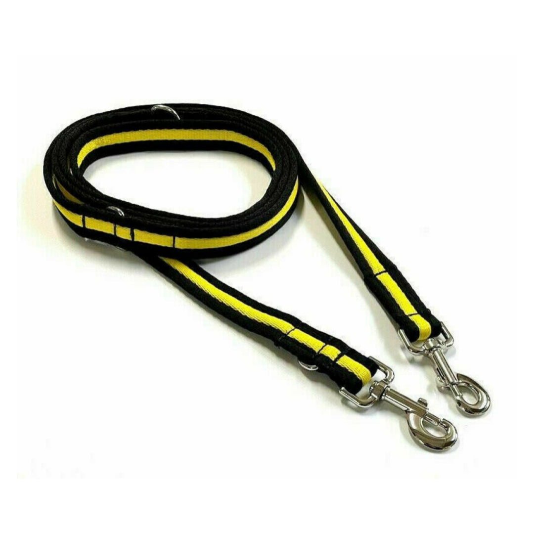 Police Style Dog Training Lead Double Ended Multi Functional Dual Walking Leash 25mm Air Webbing 5ft - 15ft