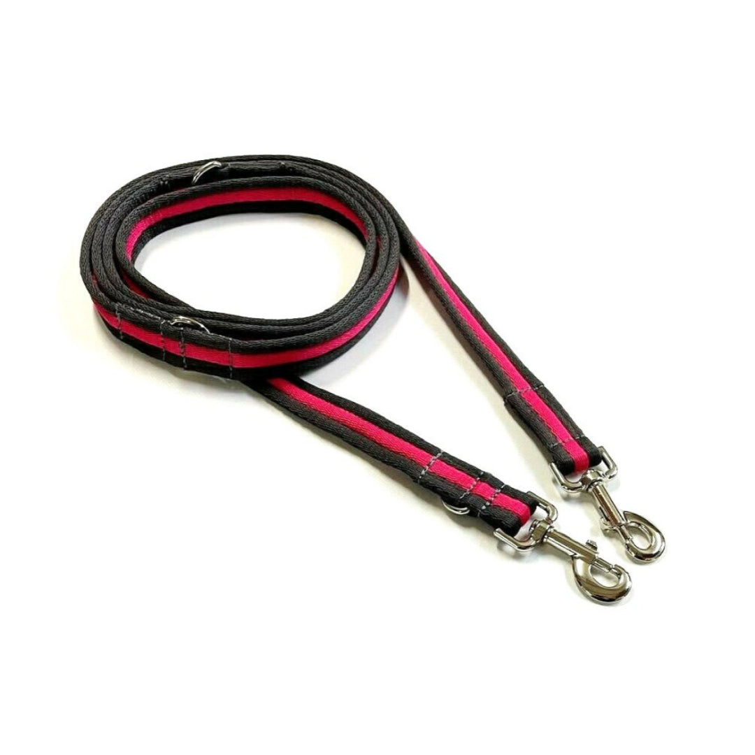 Police Style Dog Training Lead Double Ended Multi Functional Dual Walking Leash 25mm Air Webbing 5ft - 15ft