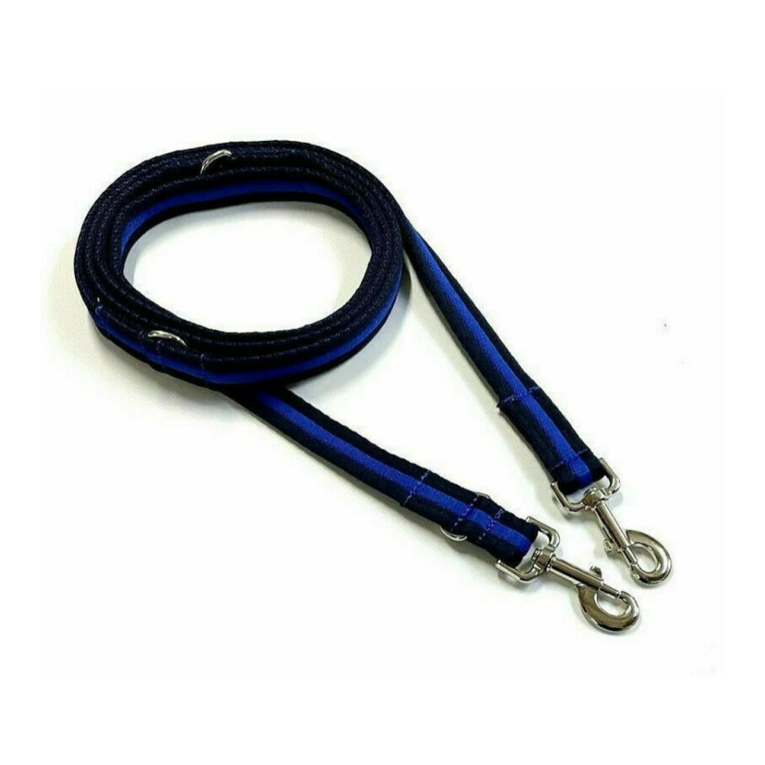 Police Style Dog Training Lead Double Ended Multi Functional Dual Walking Leash 25mm Air Webbing 5ft - 15ft
