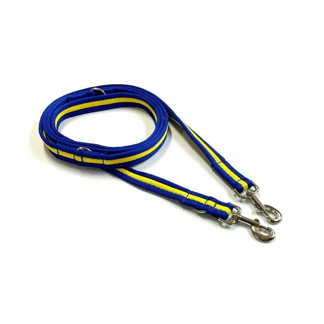 Police Style Dog Training Lead Double Ended Multi Functional Dual Walking Leash 25mm Air Webbing 5ft - 15ft