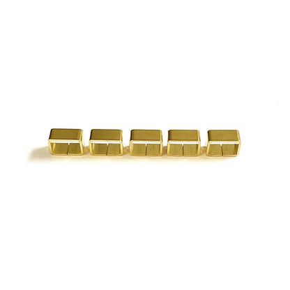 Solid Brass Flat Dog Collar Loop 2 Bar Loop Metal Strap Keeper For Webbing Bags Straps Dog Collars 12mm - 25mm