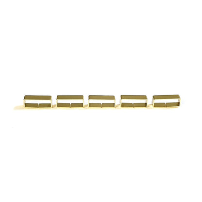 Solid Brass Flat Dog Collar Loop 2 Bar Loop Metal Strap Keeper For Webbing Bags Straps Dog Collars 12mm - 25mm