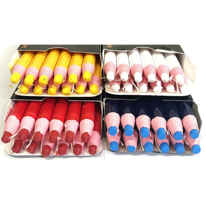 Wax China Marker Pencils Pack Of 12 Chinagraph Wrapped Box 4 Colours