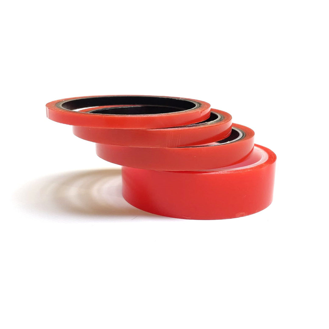 Double Sided Super Sticky Tape Clear Tape Red Lining 5 Metre Roll Strong 6mm - 25mm Width