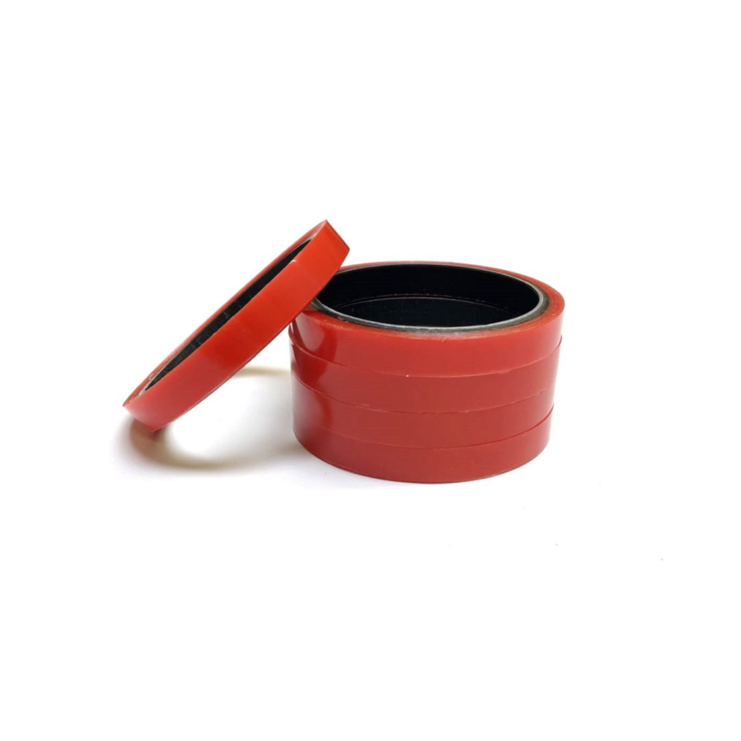 Double Sided Super Sticky Tape Clear Tape Red Lining 5 Metre Roll Strong 6mm - 25mm Width