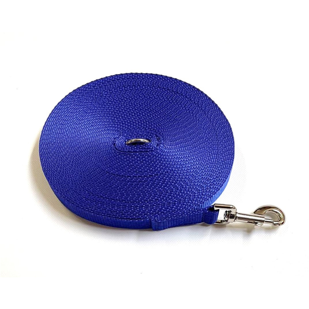 Dog Training Lead 25mm Heavy Webbing 40ft - 100ft Long Line Tracking Recall In 21 Colours