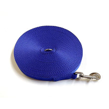 Load image into Gallery viewer, Dog Training Lead 25mm Heavy Webbing 40ft - 100ft Long Line Tracking Recall In 18 Colours