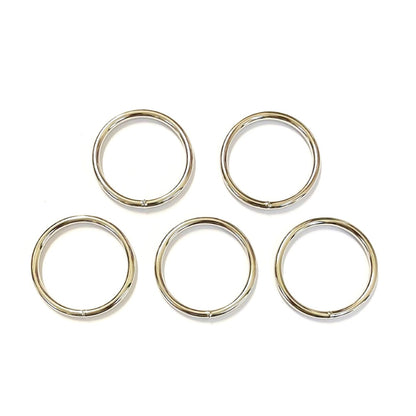 50mm Welded O-Rings Nickel Plated 5mm Thick For Webbing Bags Straps Handles Dog Leads x2 - x100
