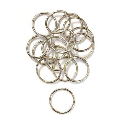 50mm Welded O-Rings Nickel Plated 5mm Thick For Webbing Bags Straps Handles Dog Leads x2 - x100