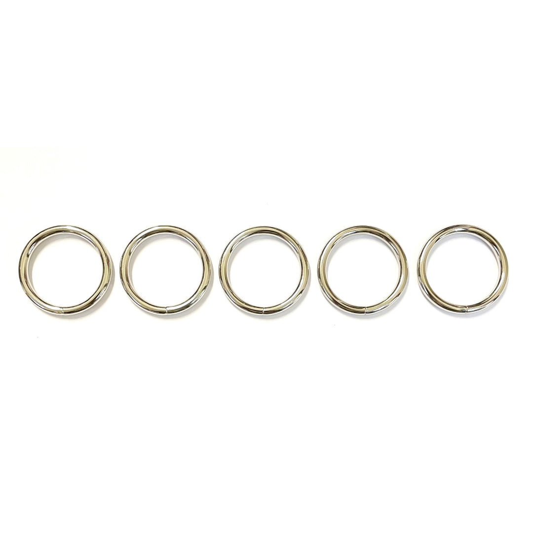 38mm Welded O-Rings Nickel Plated 5mm Thick For Webbing Bags Straps Handles Dog Leads x1 - x100