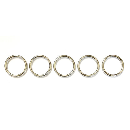 38mm Welded O-Rings Nickel Plated 5mm Thick For Webbing Bags Straps Handles Dog Leads x1 - x100