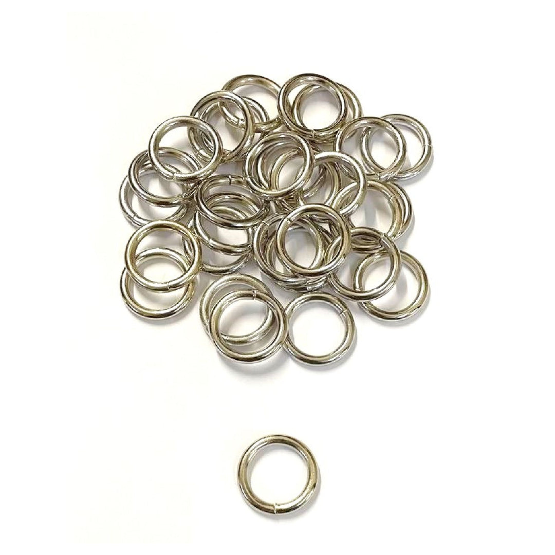 20mm Welded O-Ring Metal Nickel Plated 4mm Thick Circle Rings Webbing Bags Straps x 2 - x100