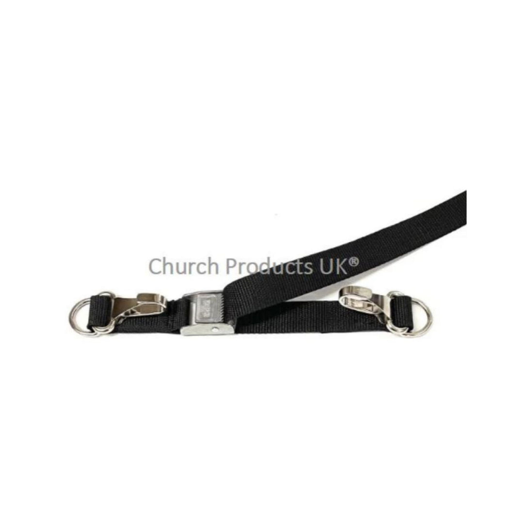 Metal Cam Buckle Straps Tie Down With Clip And D-ring Each End 25mm Webbing In 7 Colours
