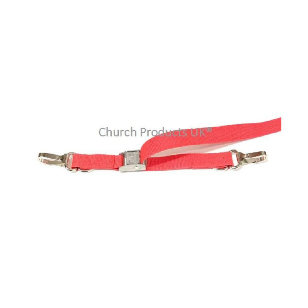 Metal Cam Buckle Straps Tie Down With Clip And D-ring Each End 25mm Webbing In 7 Colours