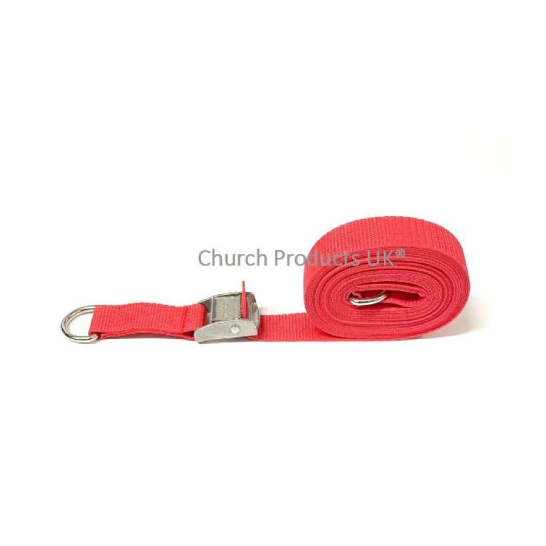 Metal Cam Buckle Strap With D-ring Sewn-in Each End Tie Down 25mm Webbing 1m - 3.5m