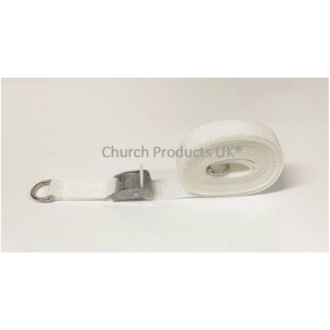 Metal Cam Buckle Strap With D-ring Sewn-in Each End Tie Down 25mm Webbing 1m - 3.5m