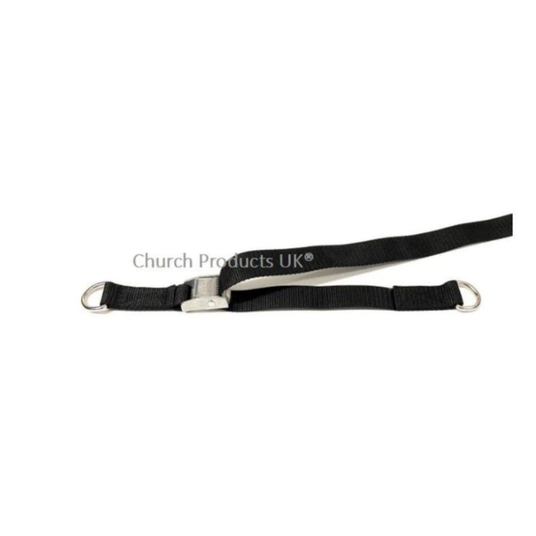 Metal Cam Buckle Strap With D-ring Sewn-in Each End Tie Down 25mm Webbing 1m - 3.5m