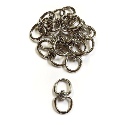 Double Eye Swivel Hooks Ring Clasp Nickel Plated Die Cast 4mm - 32mm Rope Chain