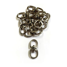 Load image into Gallery viewer, Double Eye Swivel Hooks Ring Clasp Nickel Plated Die Cast 4mm - 32mm Rope Chain