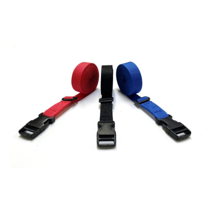 Tie Down Straps Plastic Side Release Buckle 25mm Webbing 1m - 5m Long Luggage In 7 Colours