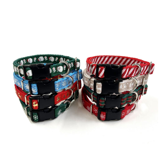 Christmas Dog Collars Adjustable 20mm Wide In Various Designs Small Medium Large