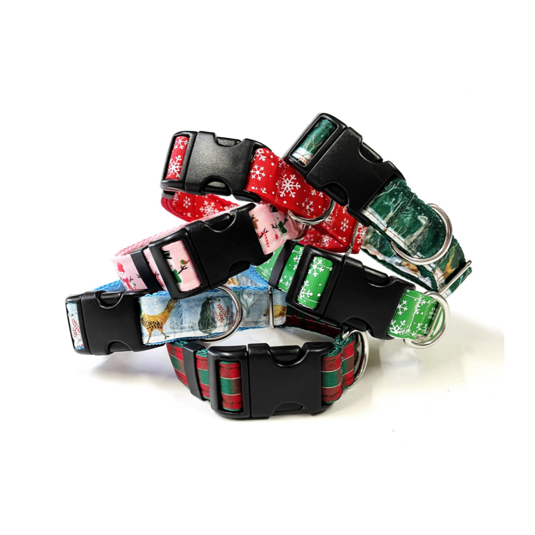 Christmas Dog Collars Adjustable 25mm Wide In Various Designs Small Medium Large