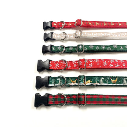 Christmas Dog Collars Adjustable 25mm Wide In Various Designs Small Medium Large