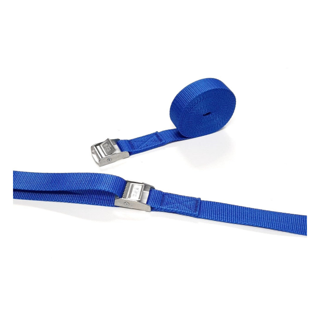 Metal Cam Buckle Tie Down Straps 25mm Webbing 1m - 5m Securing Luggage Trailer UK Made
