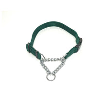 Load image into Gallery viewer, Half Check Chain Dog Collars Small Large 20mm Adjustable With Chrome Plated Chain In Various Colours