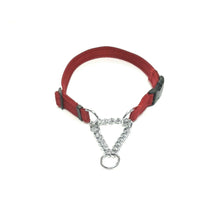 Load image into Gallery viewer, Half Check Chain Dog Collars Small Large 20mm Adjustable With Chrome Plated Chain In Various Colours