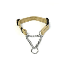Load image into Gallery viewer, Half Check Chain Dog Collars Small Large 20mm Adjustable With Chrome Plated Chain In Various Colours