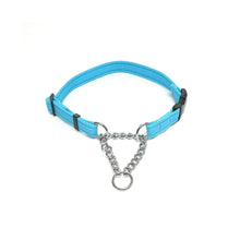 Load image into Gallery viewer, Half Check Chain Dog Collars Small Large 20mm Adjustable With Chrome Plated Chain In Various Colours