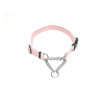 Load image into Gallery viewer, Half Check Chain Dog Collars Small Large 20mm Adjustable With Chrome Plated Chain In Various Colours