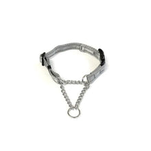Load image into Gallery viewer, Half Check Chain Dog Collars Small Large 20mm Adjustable With Chrome Plated Chain In Various Colours