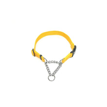 Load image into Gallery viewer, Half Check Chain Dog Collars Small Large 20mm Adjustable With Chrome Plated Chain In Various Colours