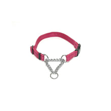 Load image into Gallery viewer, Half Check Chain Dog Collars Small Large 20mm Adjustable With Chrome Plated Chain In Various Colours