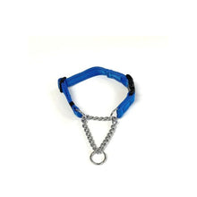 Load image into Gallery viewer, Half Check Chain Dog Collars Small Large 20mm Adjustable With Chrome Plated Chain In Various Colours