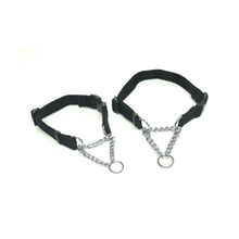 Load image into Gallery viewer, Half Check Chain Dog Collars Small Large 20mm Adjustable With Chrome Plated Chain In Various Colours