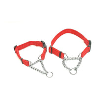 Load image into Gallery viewer, Half Check Chain Dog Collars Small Large 20mm Adjustable With Chrome Plated Chain In Various Colours