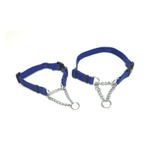 Load image into Gallery viewer, Half Check Chain Dog Collars Small Large 20mm Adjustable With Chrome Plated Chain In Various Colours