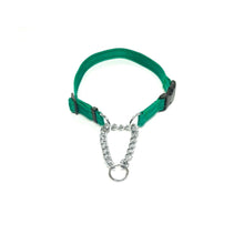 Load image into Gallery viewer, Half Check Chain Dog Collars Small Large 20mm Adjustable With Chrome Plated Chain In Various Colours